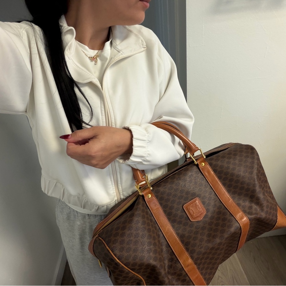 Celine Brown Leather Duffle Bag